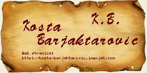 Kosta Barjaktarović vizit kartica
